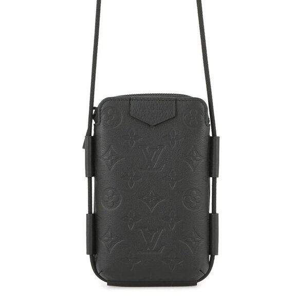 LOUIS VUITTON Lace-up Pouch Monogram Shadow Black M12601 - Picture 1 of 9